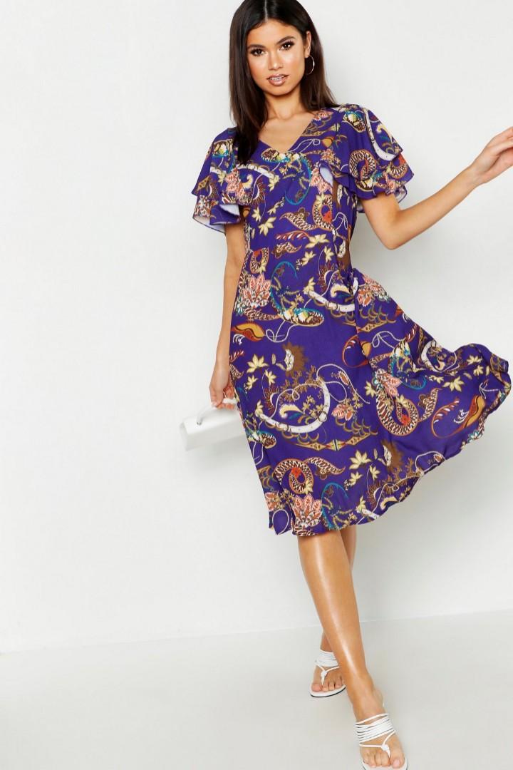 deep purple midi dress