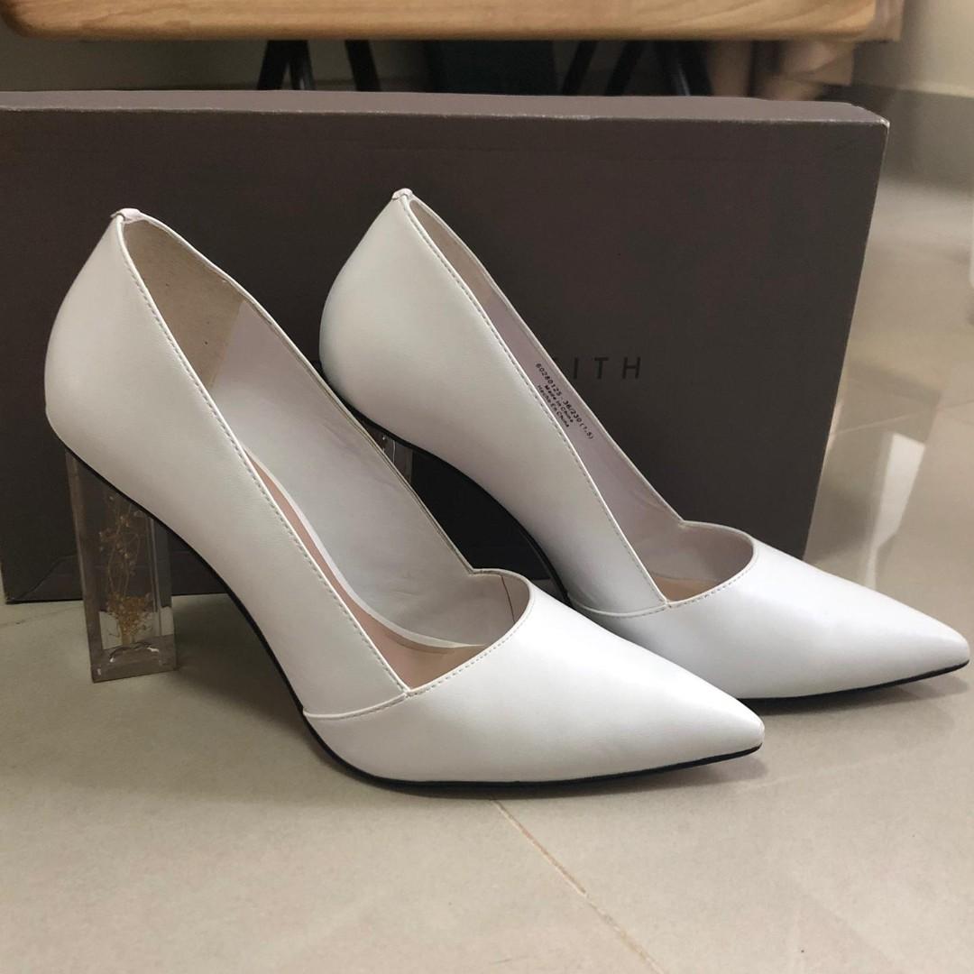 transparent white heels