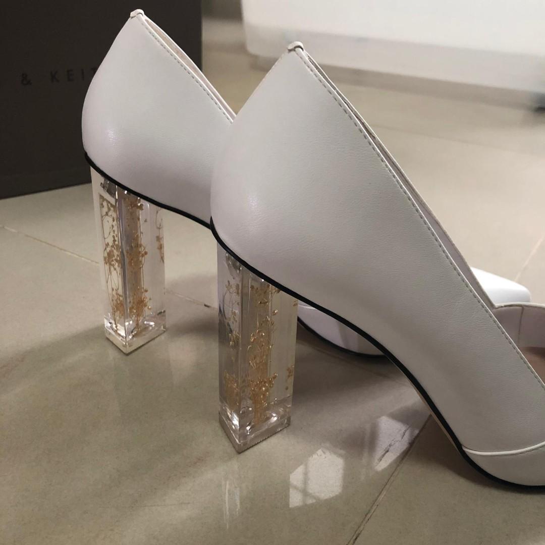 Unique white heels Clearance
