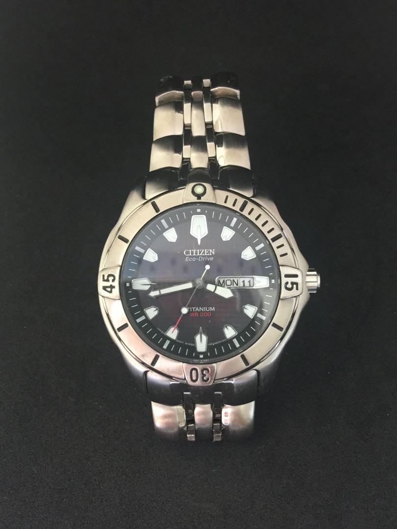 citizen titanium eco drive dive watch