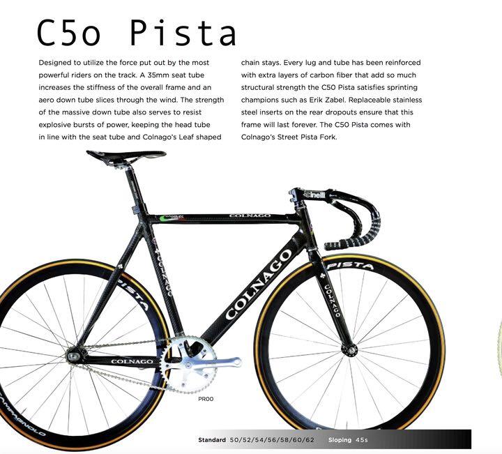 Colnago c50 best sale size chart