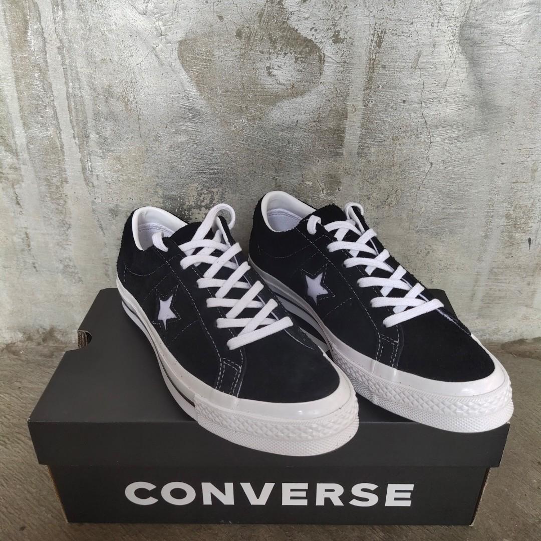 converse one star ox suede black