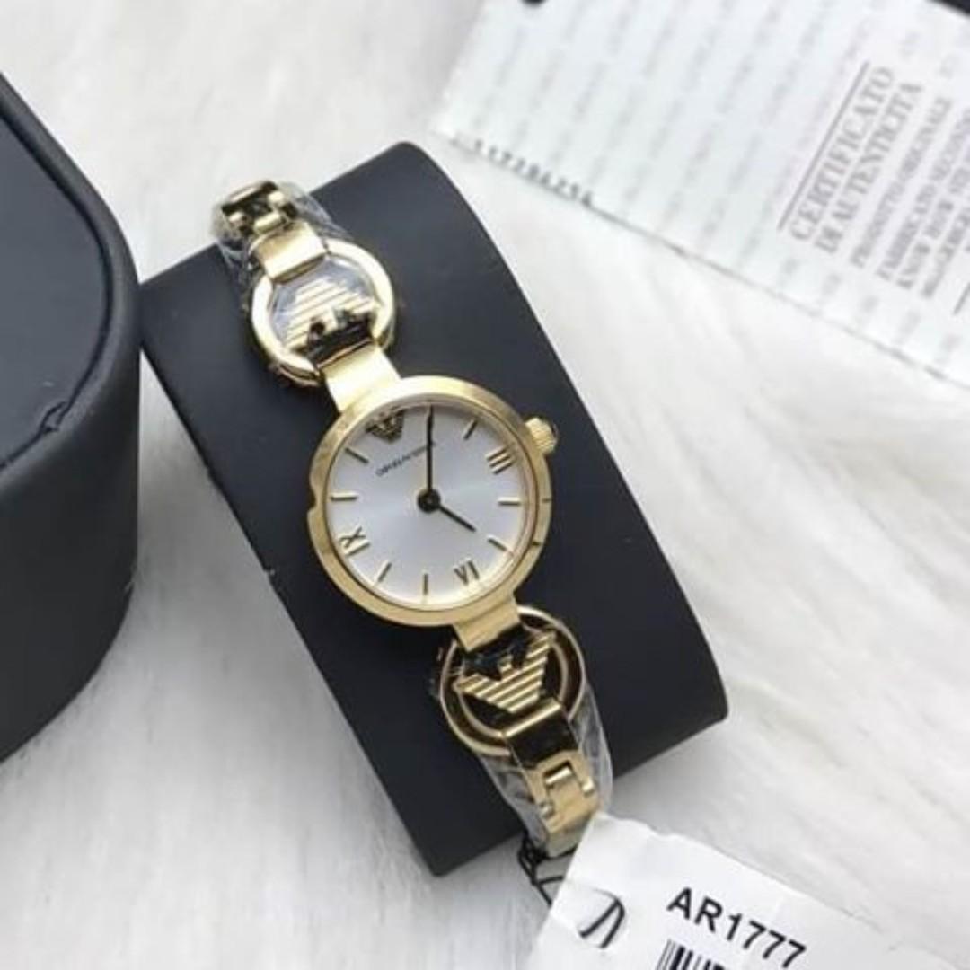 Emporio Armani Ladies Classic Watch Gold Elegant Quartz 28 Mm Ar1777 Women S Fashion Watches On Carousell