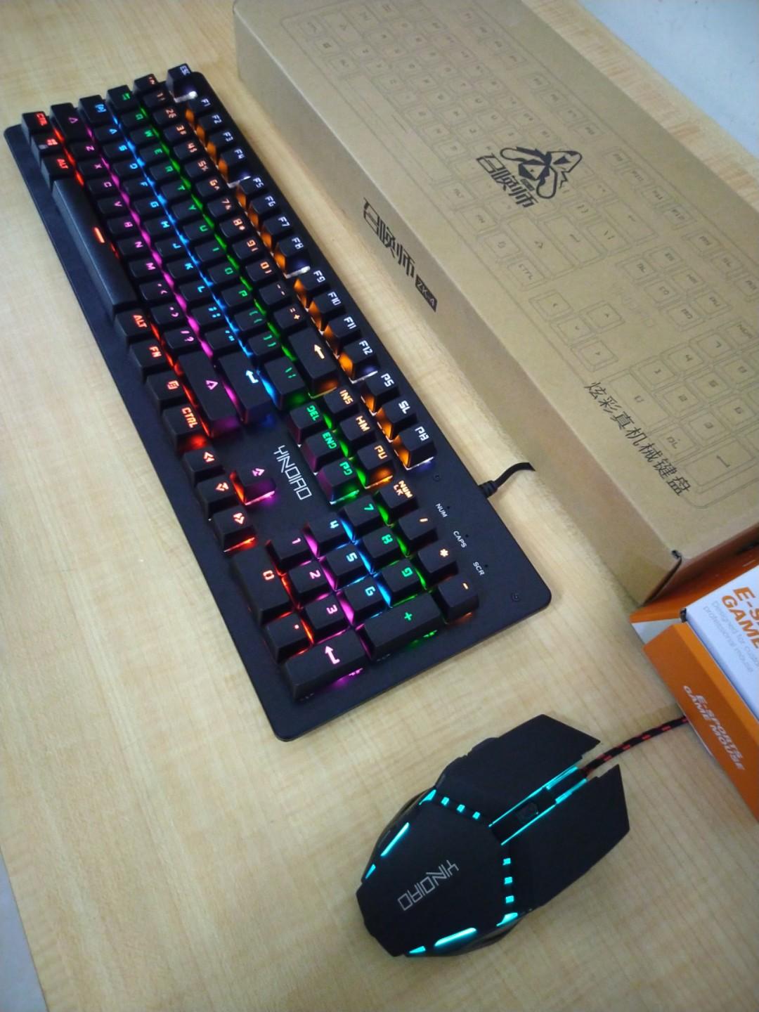 Keyboard Gamer Gaming RGB mechanical keyboard and mouse, 電腦及科技產品, 電腦周邊產品, 電腦鍵盤及相關產品在旋轉拍賣