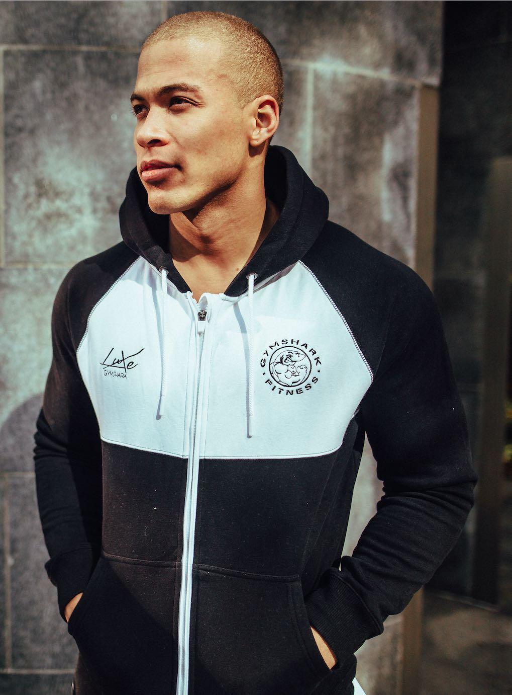 Gymshark Luxe Legacy Zip Hoodie Blue/white Size M