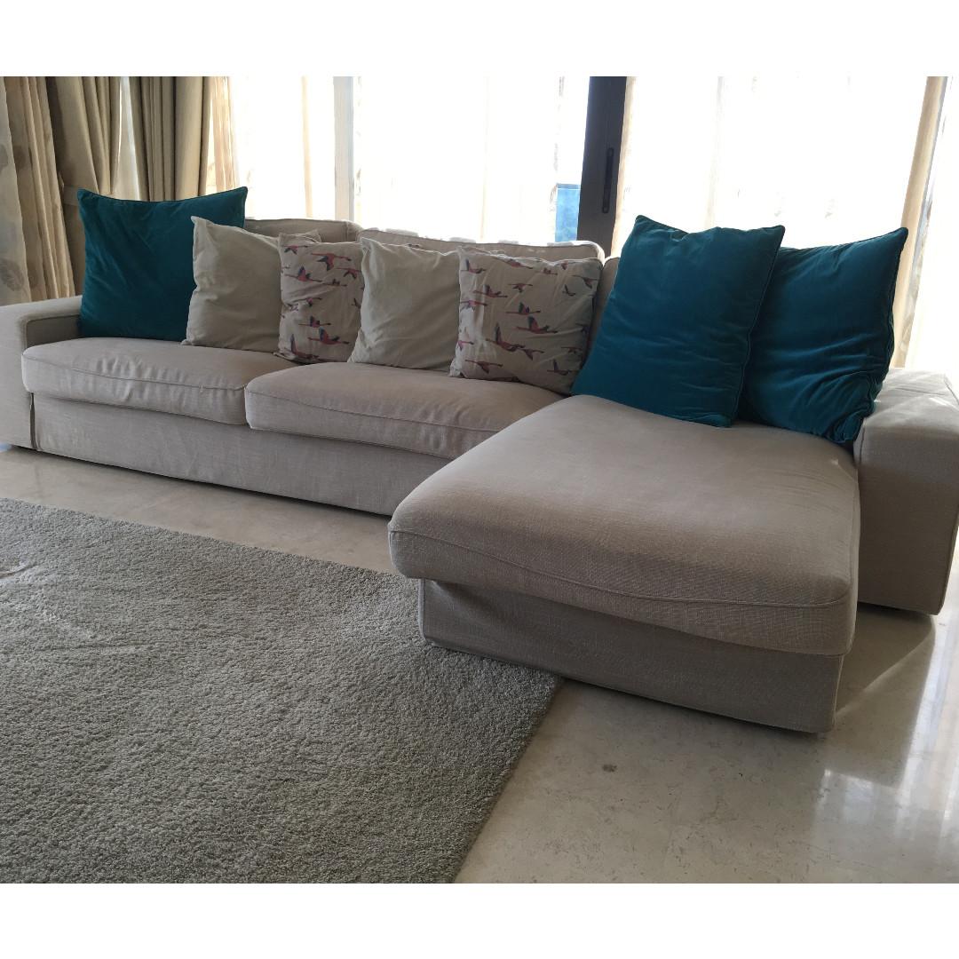 LAST DAY - Ikea KIVIK 4-seat sofa with Chaise Longue, Furniture & Home  Living, Furniture, Sofas on Carousell