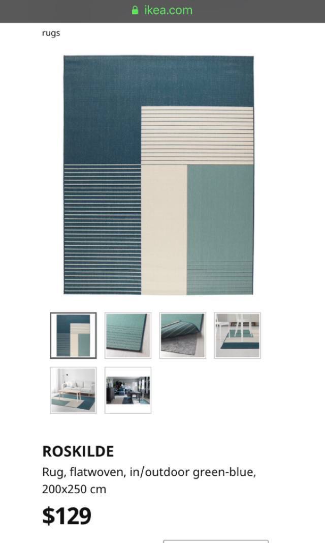 IKEA Rug (Blue), Furniture & Home Living, Home Decor, Carpets, Mats