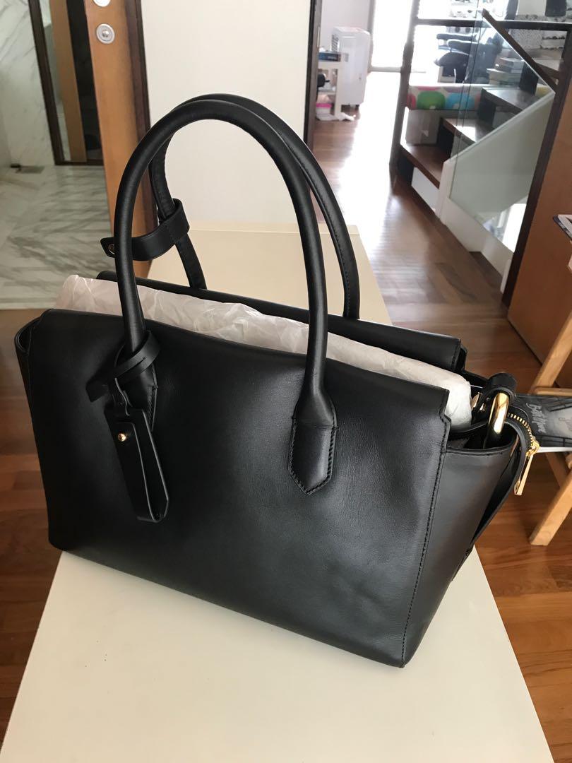 JCrew Harper Satchel in Black Italian leather Women s Fashion