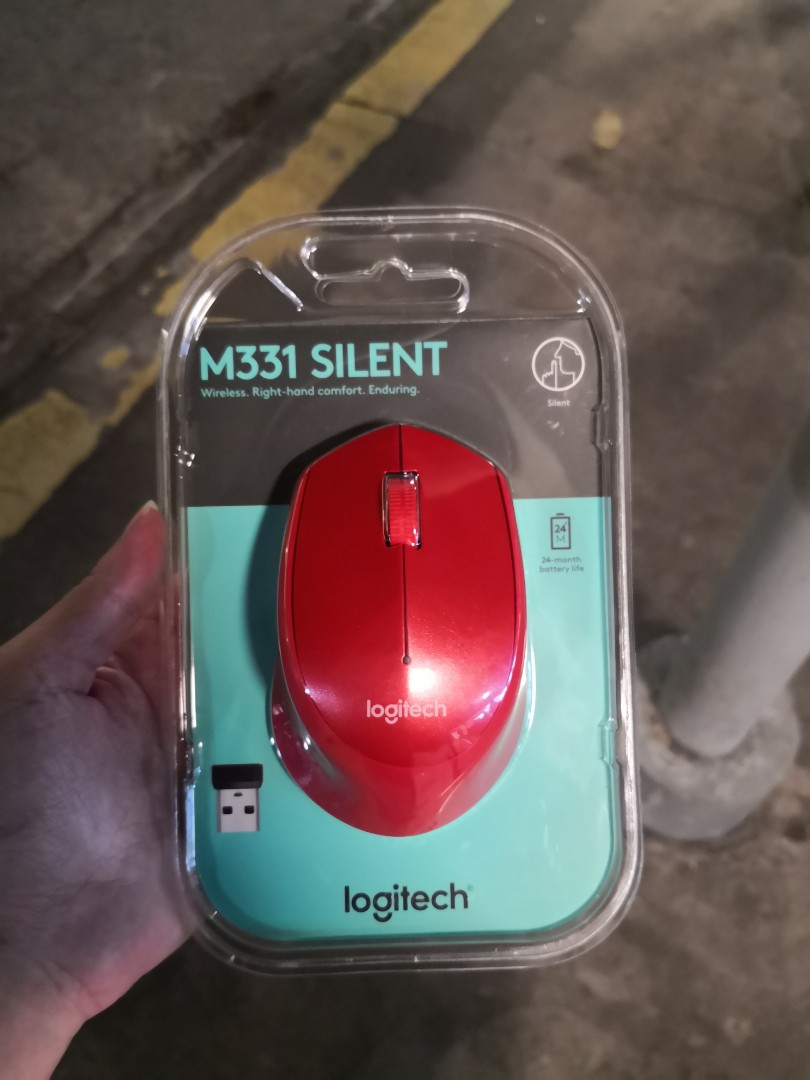 Logitech Wireless Mouse M331 Silent plus Red, Computers & Tech 