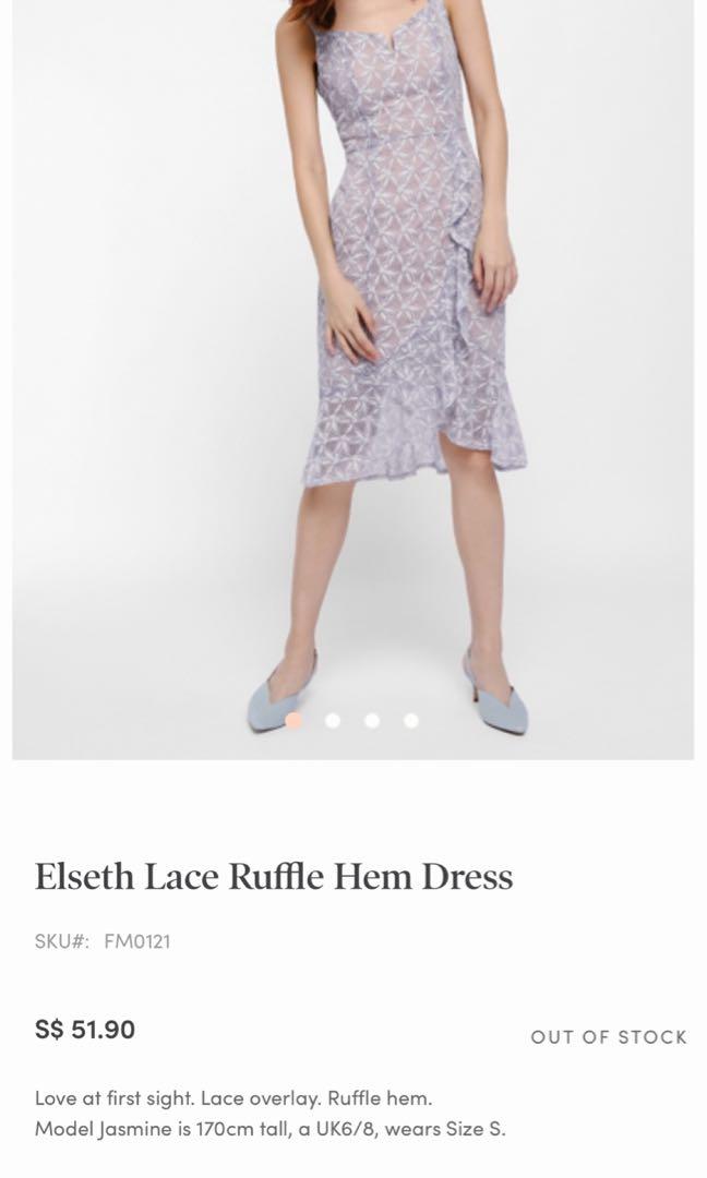 Love Bonito Elseth Lace Ruffle Hem Dress
