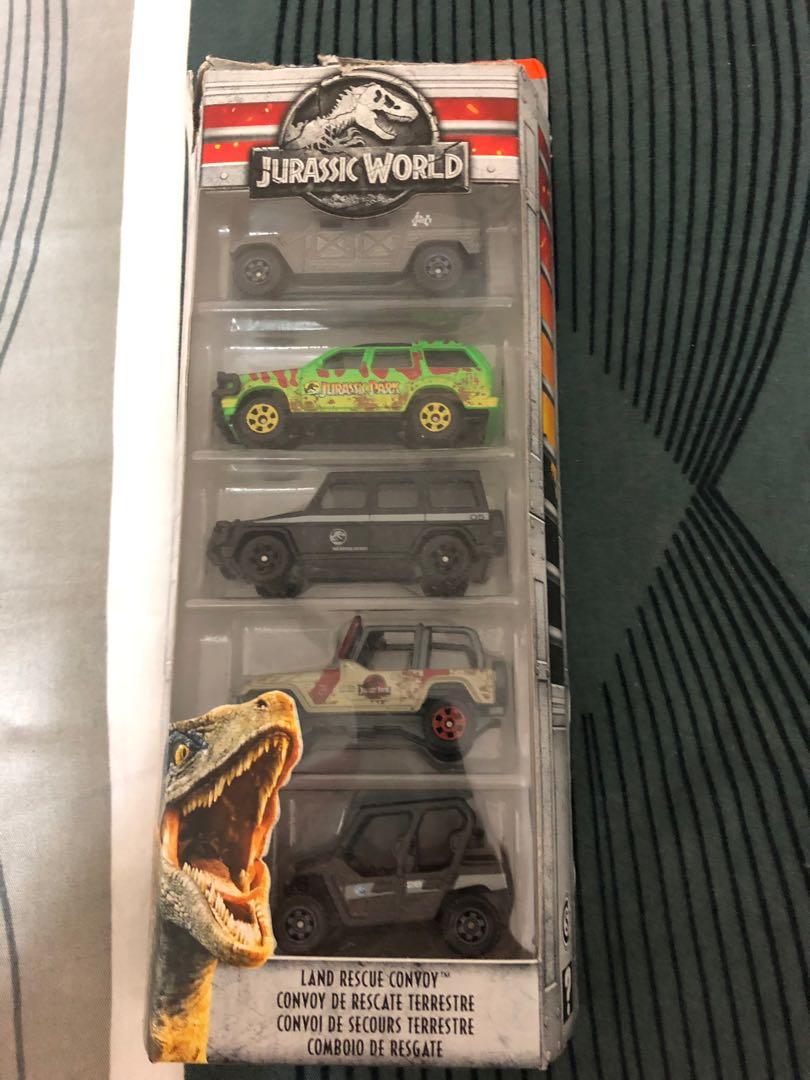 Matchbox Jurassic World 5 Car Movie PACK Land Rescue Convoy, Hobbies