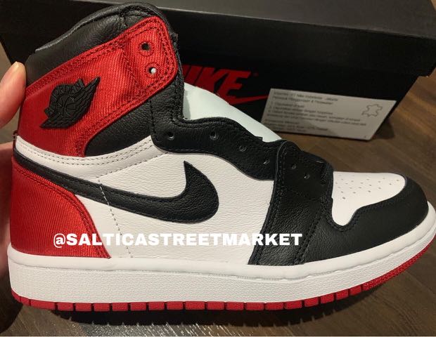 Nike Air Jordan 1 Retro High Satin Black Toe (W), Fesyen Pria, Sepatu ,  Sneakers di Carousell