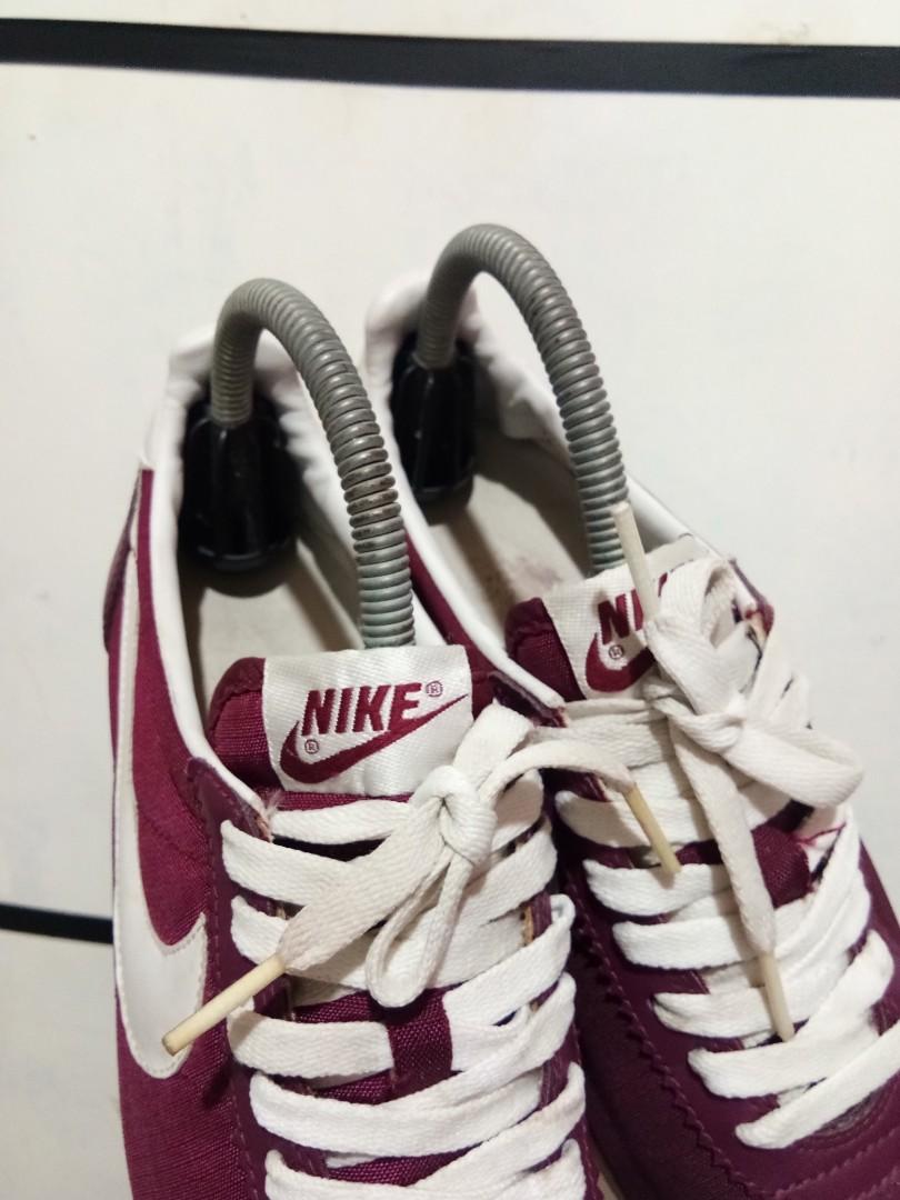 nike cortez burgundy and white