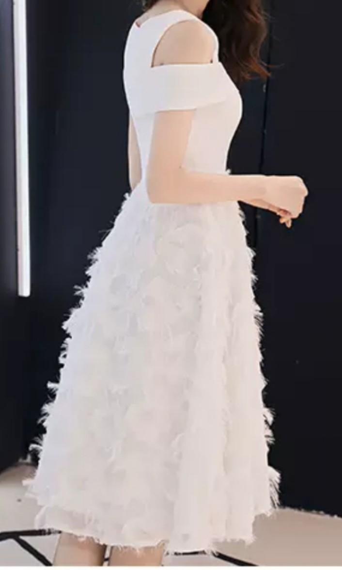 white furry dress