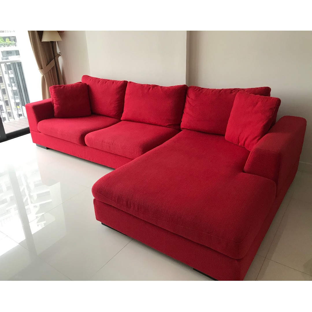 DISCOUNTED Red L Shaped Sofa Furniture Home Living Furniture