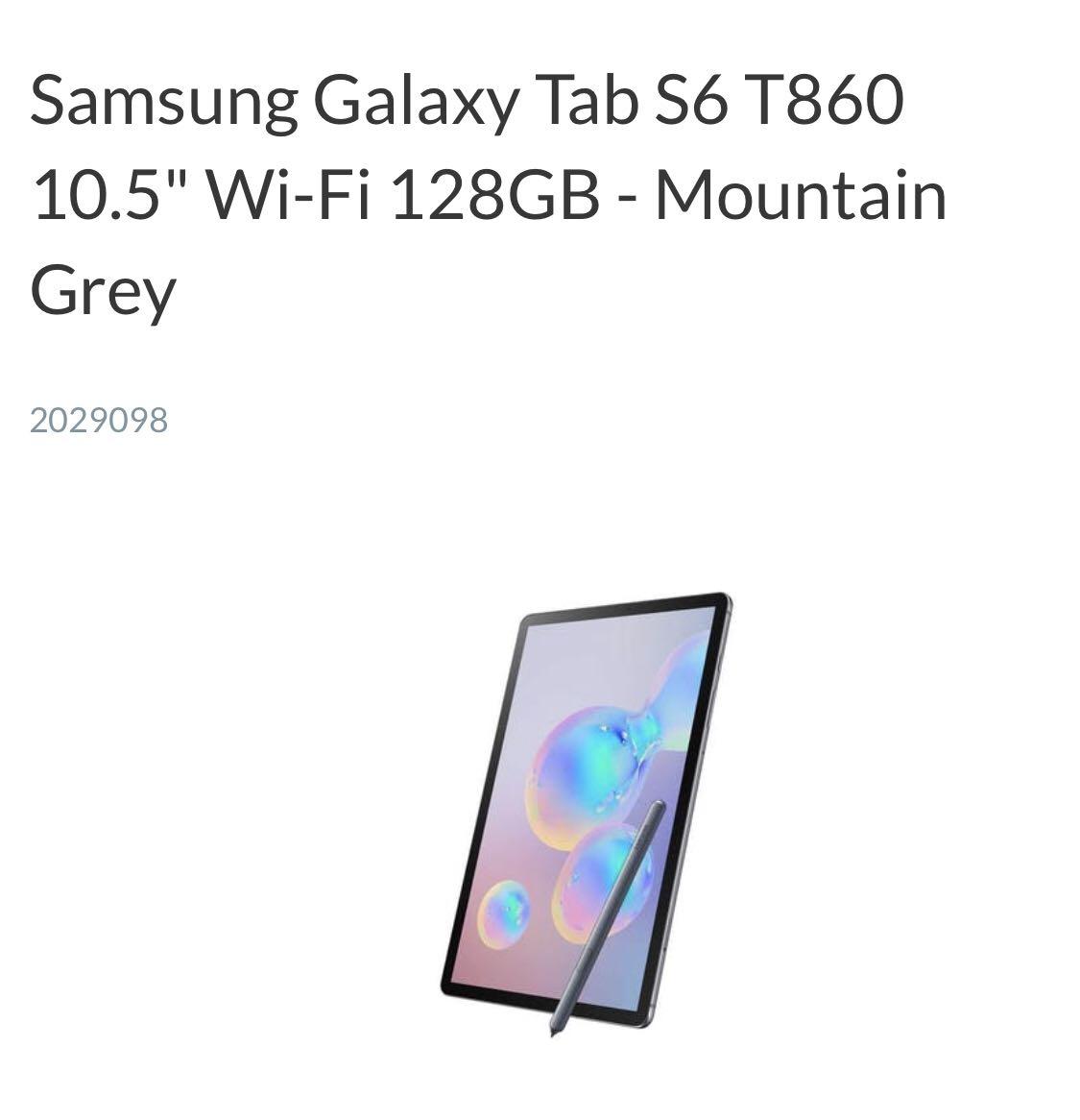 Samsung Tab S6 T860 10 5inch 128gb Wifi Only Mobile Phones