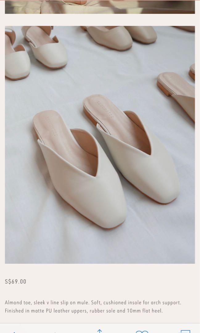 nude flat mules