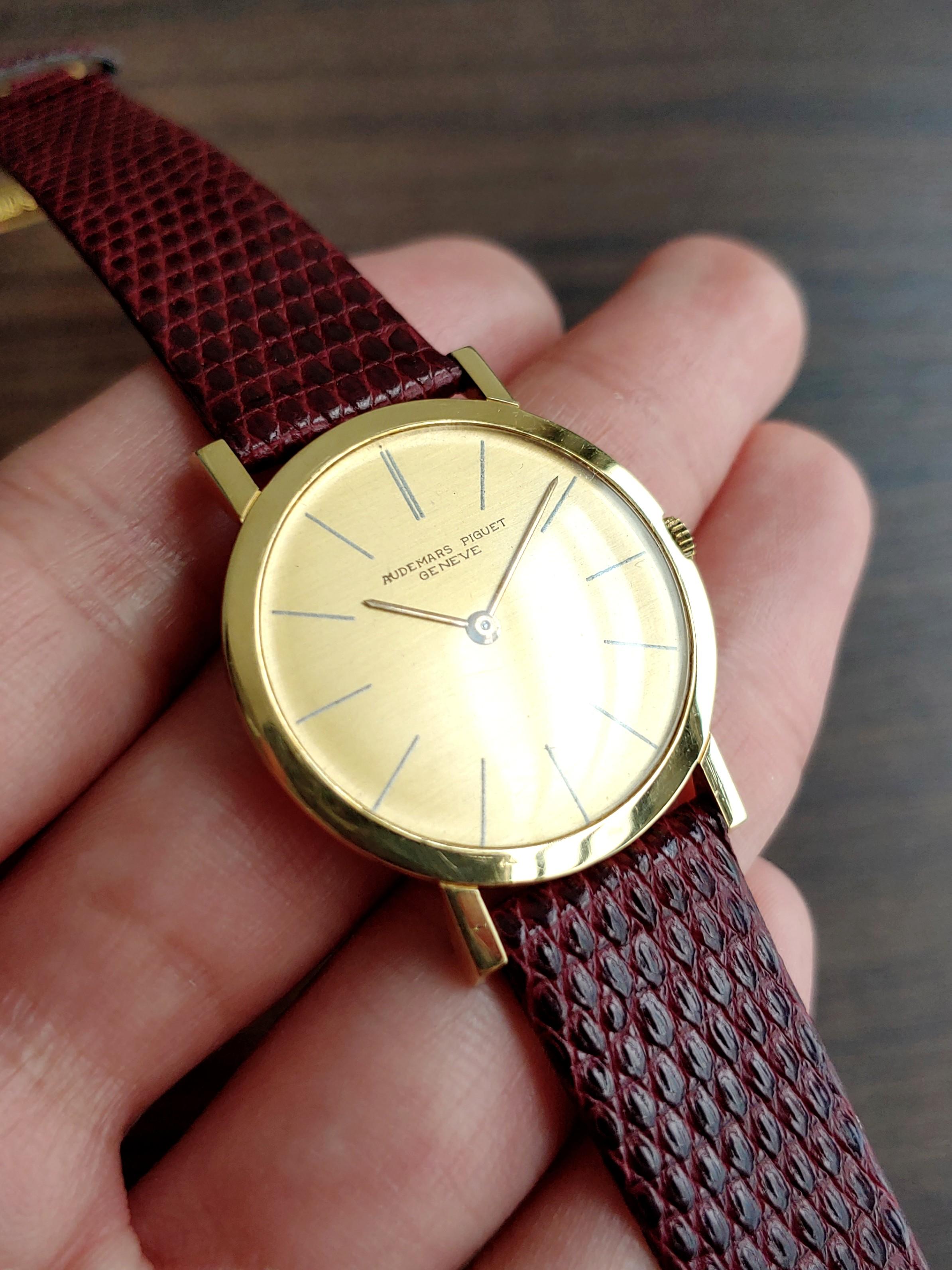 Solid Gold Audemars Piguet Ultra Thin Manual Wind Watch Mobile