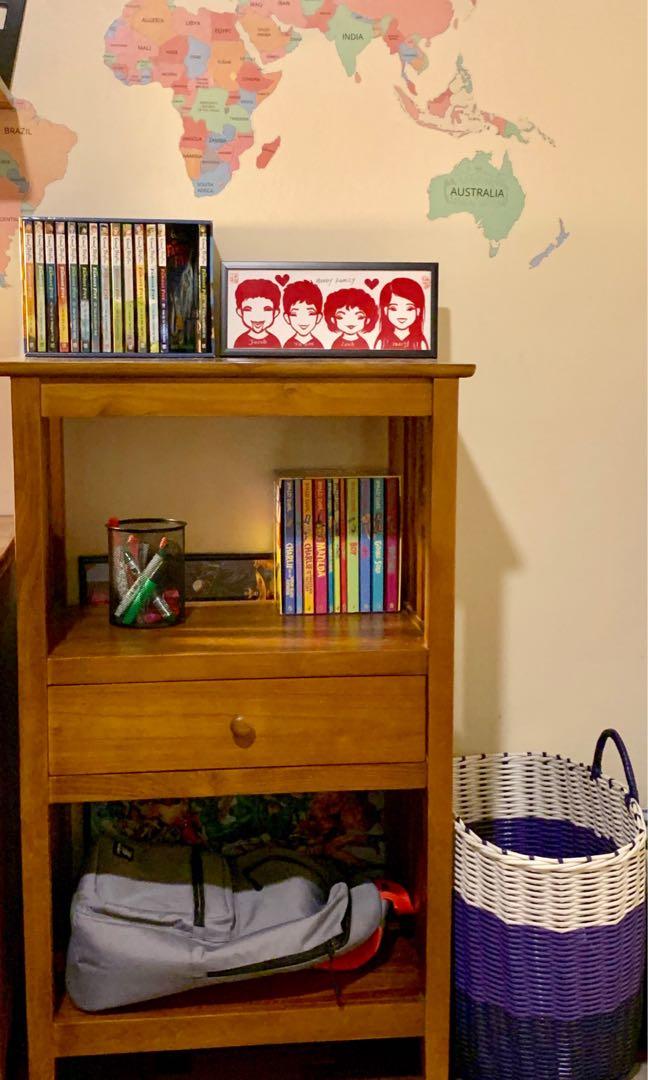 Solid Teak Kids Bookshelf Furniture Shelves Drawers On Carousell