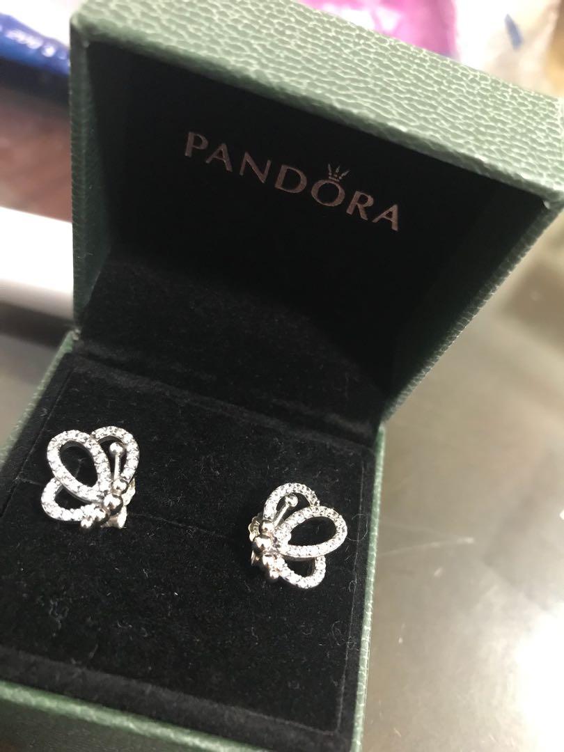 Sparkling openwork butterfly stud earrings sale