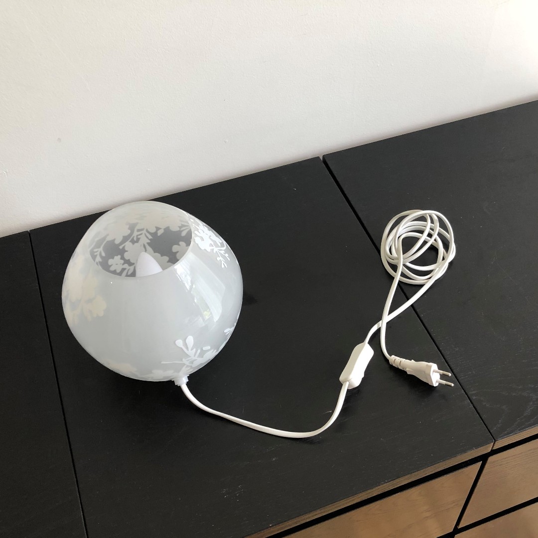 Used Ikea KNUBBIG Table lamp Cherry blossoms white