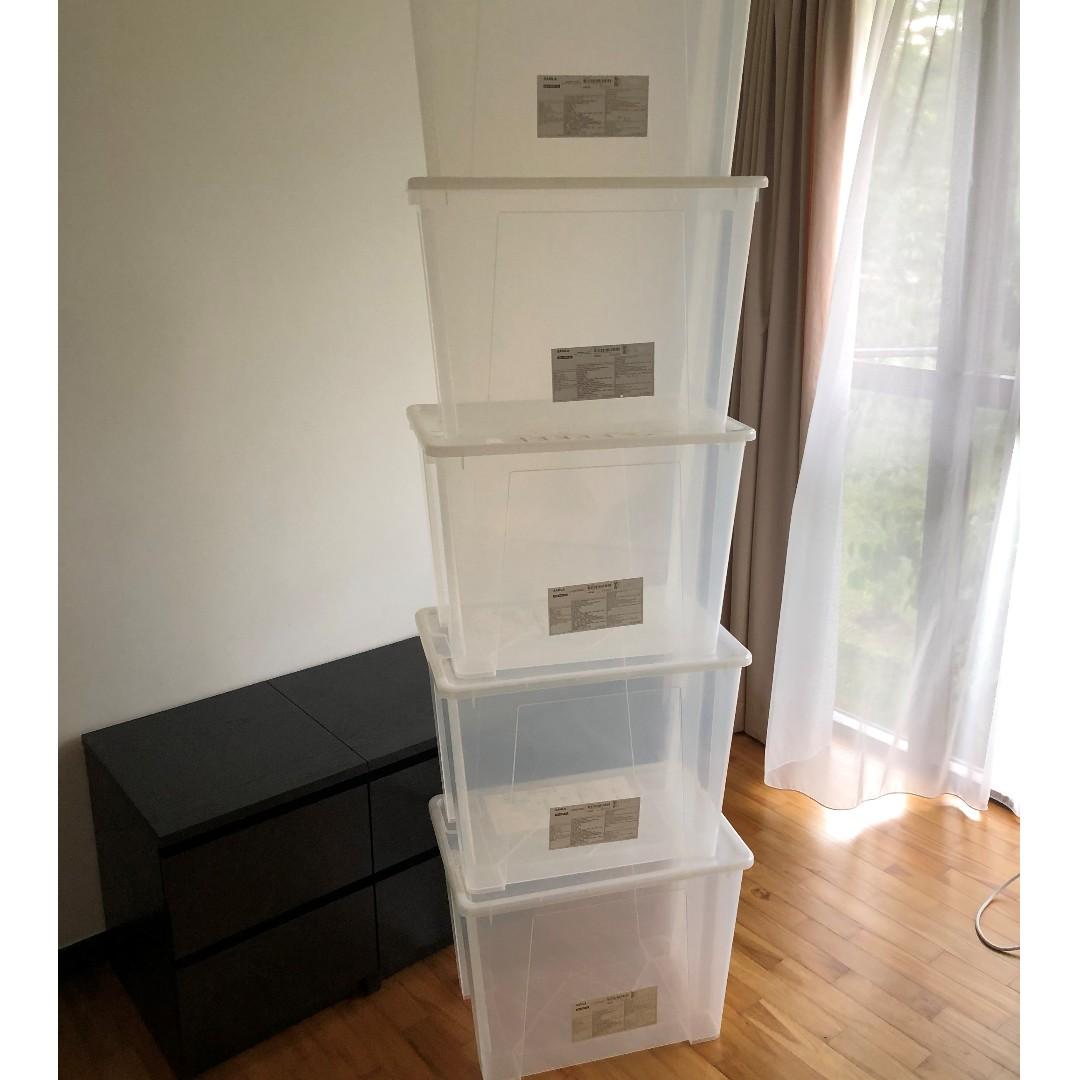 Used Ikea Samla Boxes With Lids Furniture Others On Carousell