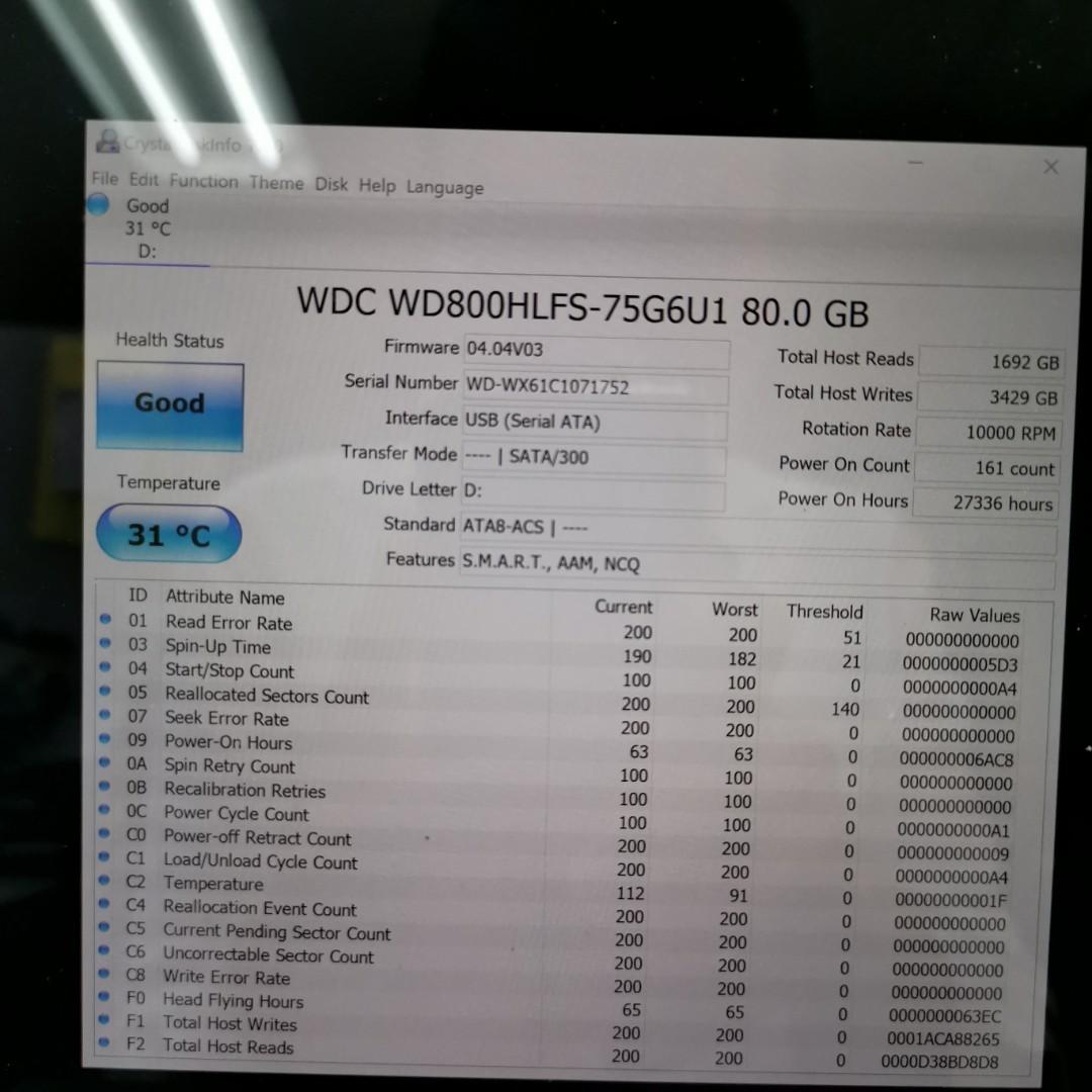Western Digital WD Enterprise Storage 80GB Velociraptor SATA 10000 RPM ...