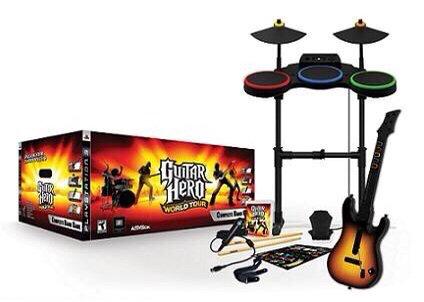 Guitar Hero World Tour Drum Body 2 Games And Original Sticks Toys Games Video Gaming Gaming Accessories On Carousell