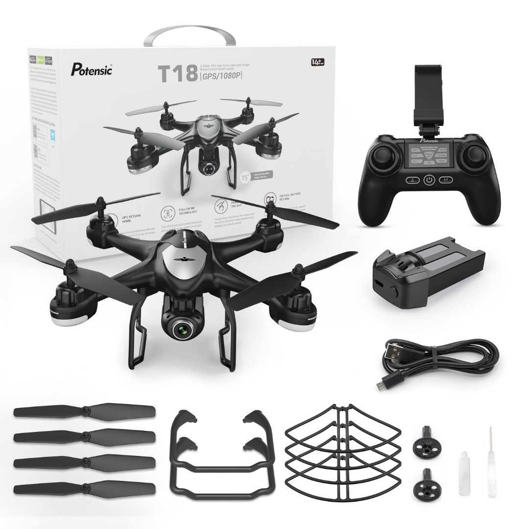 2043 Potensic T18 GPS Drone FPV RC Quadcotper with Camera 1080P