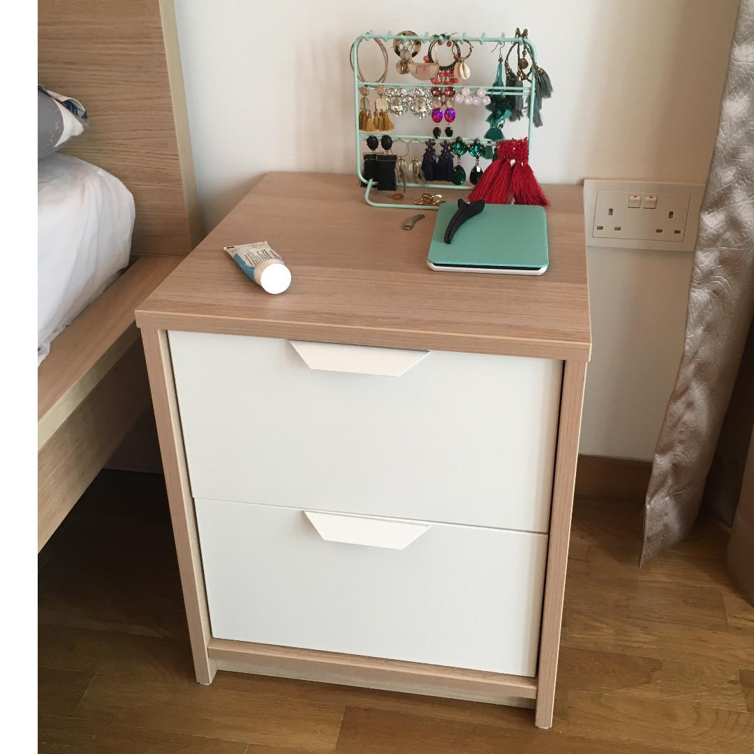 2 units of Ikea ASKVOLL bedside table 2 drawers