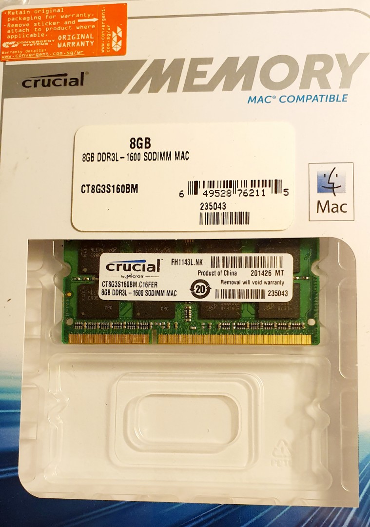 8gb Ddr3l 1600 Sodimm Memory For Laptop Electronics Computer Parts Accessories On Carousell