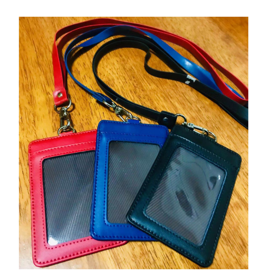 ♥ Best offer♥ PU Leather ID/ Name Card Badge Holder Protector Case