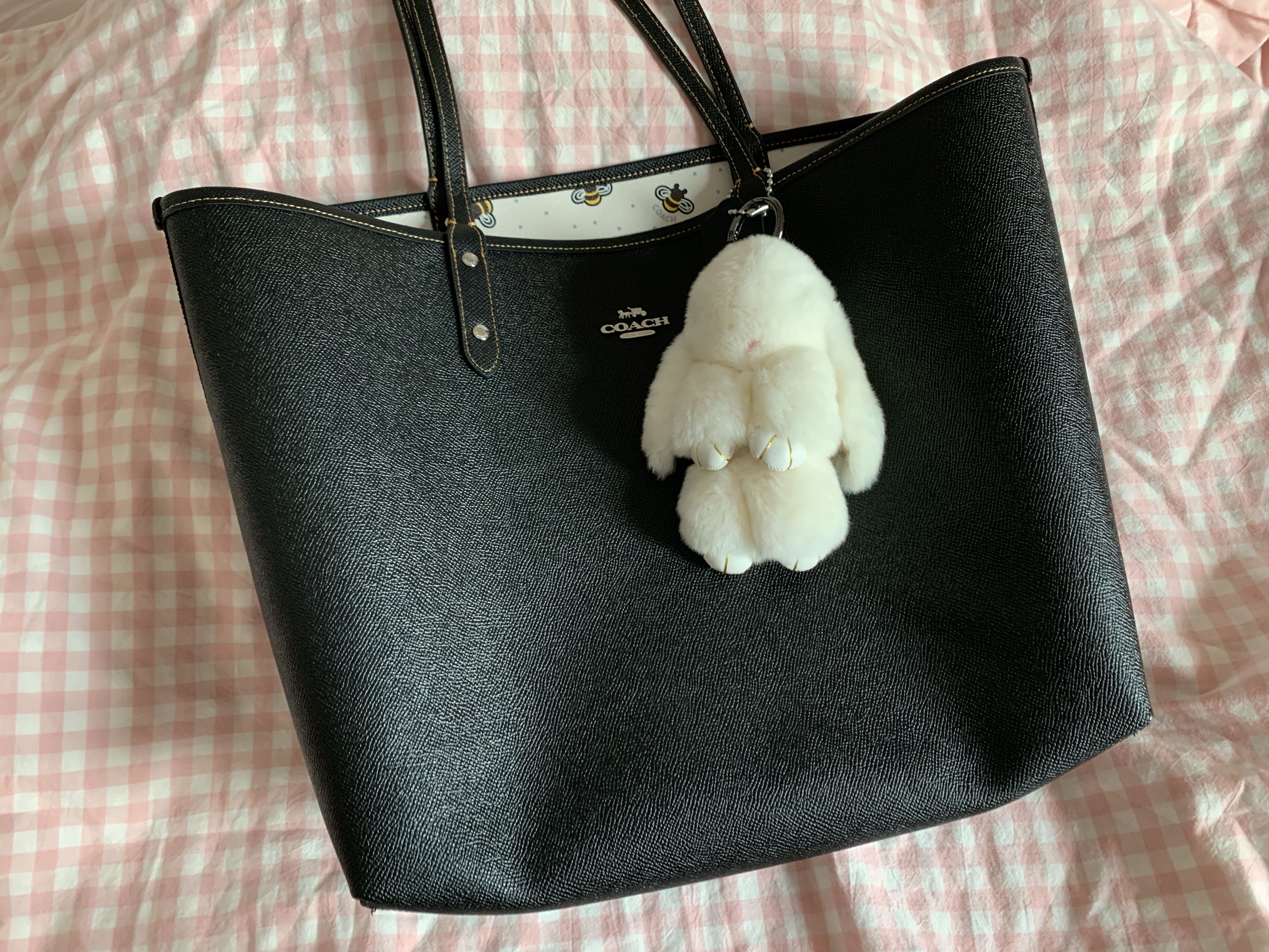 Coach bee print tote sale