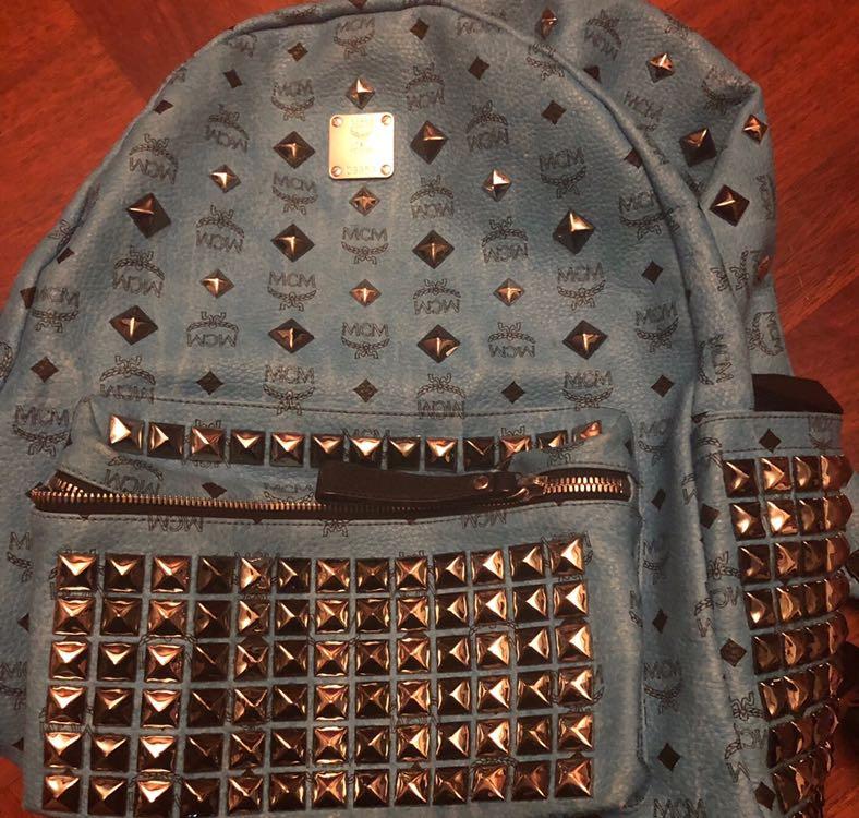 Authentic MCM blue medium backpack limited edition