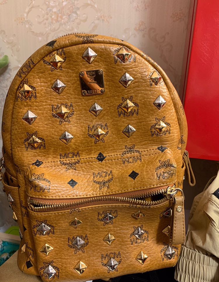 mcm bookbag brown