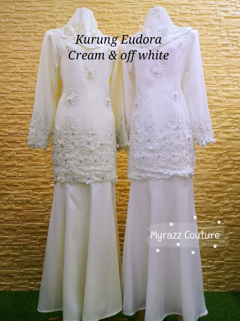 Baju Nikah Krim Dan Off White Women S Fashion Clothes Dresses On Carousell