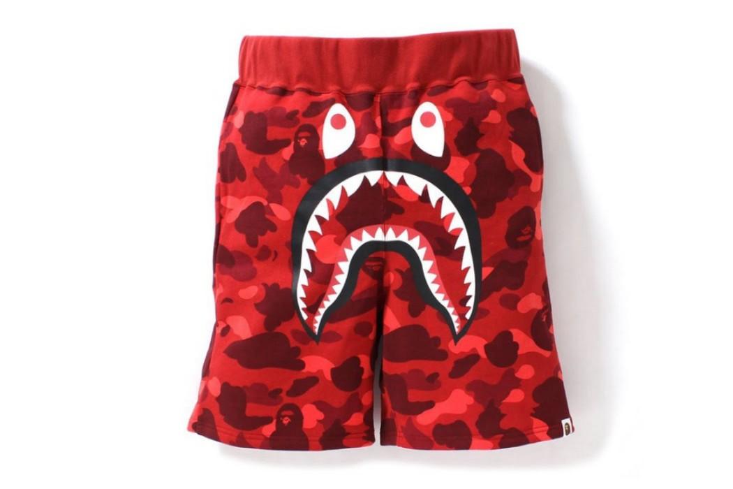 Red camo bape shorts online