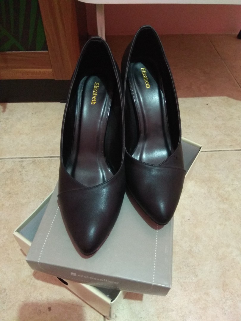 Black Heels Elizabeth Sepatu Kantor Pantofel Fesyen Wanita Sepatu Di Carousell