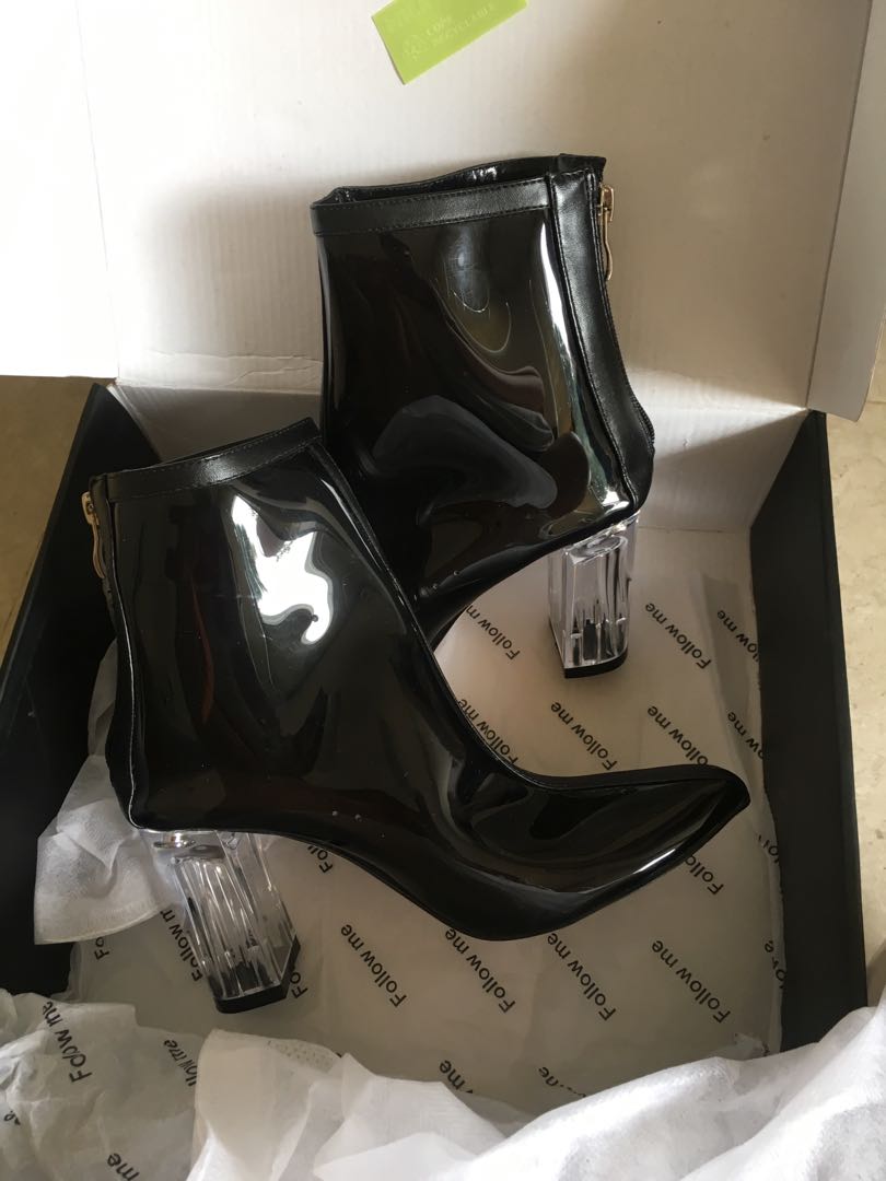 Black perspex boots hot sale