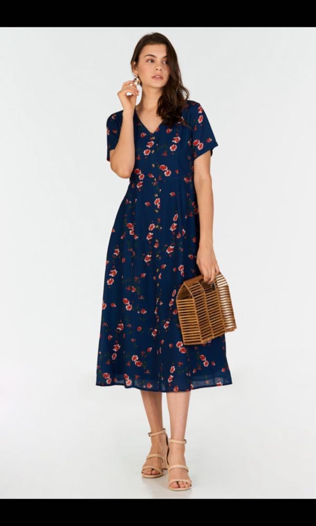 Red and blue midi new arrivals dress