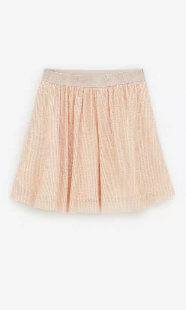 wo tag Zara Kids Girls Sequins Skirt 