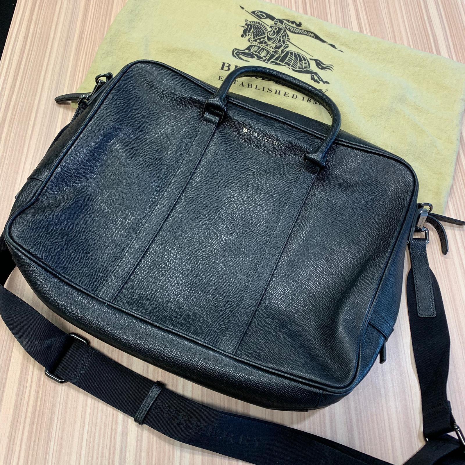 Burberry london leather briefcase clearance