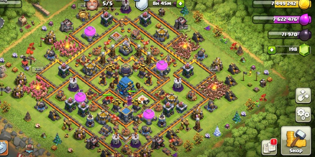 Clash Of Clans Th12 Near Max Account With Maxed Bh7 Night Mode Toys Games Video Gaming Video Games On Carousell