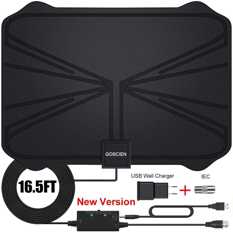 D198 Hdtv Antenna Amplified Hd Digital Tv Antenna With Long 65 100 Miles Range With Adjustable Amplifier Signal Booster 4k 1080p Hd Life Local Channels Support All Tv S 16 5ft Coax Cable Power Adapter Electronics Others