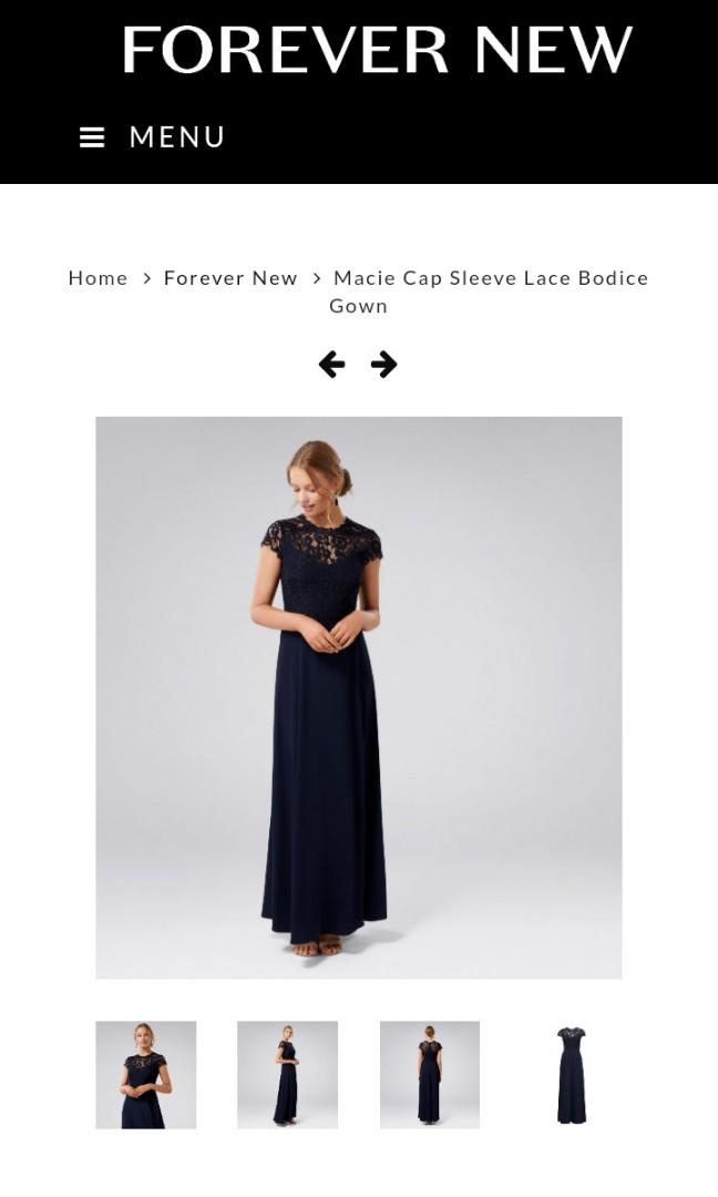 macie cap sleeve lace bodice gown