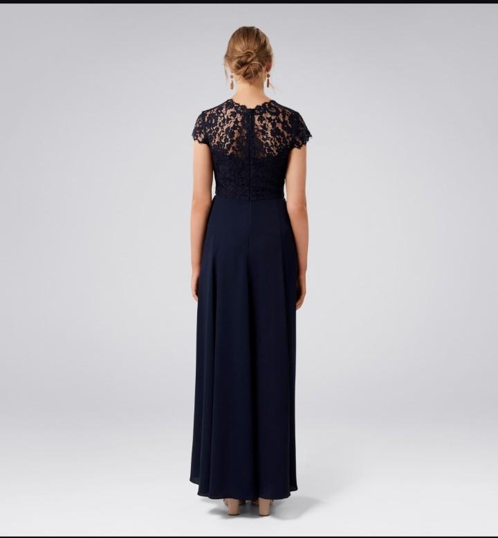 macie cap sleeve lace bodice gown