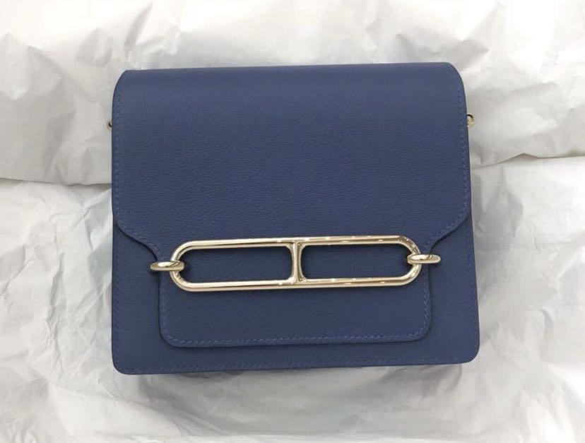 Hermes mini roulis (Color ? :7e blue Brighton 玫瑰金扣）, 名牌, 手袋及銀包- Carousell