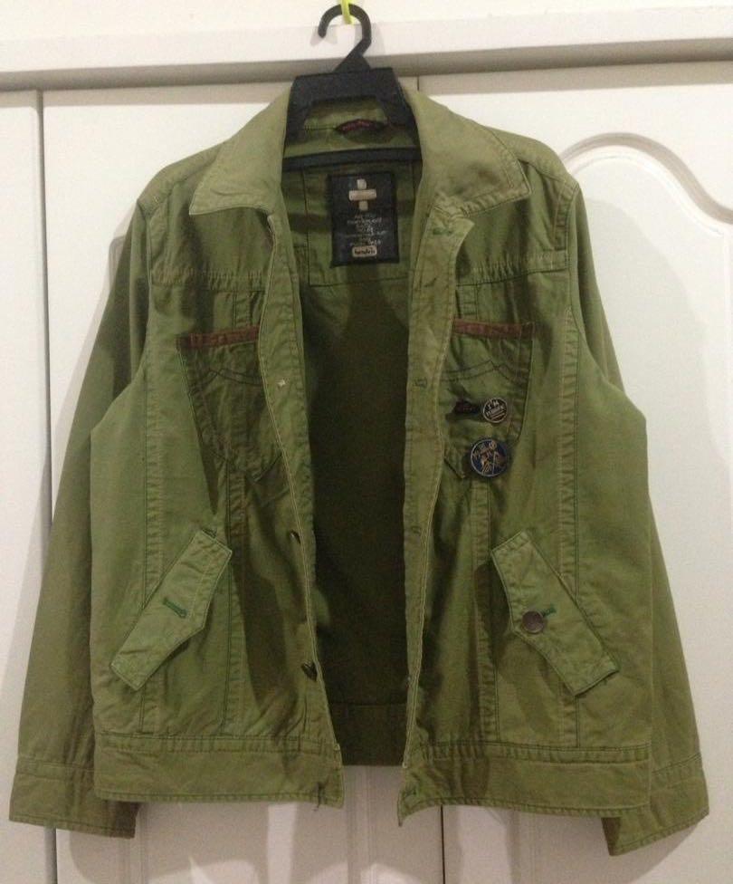 Jimi Hendrix X Basic House Military Jacket Green Army, Men's Fashion ...