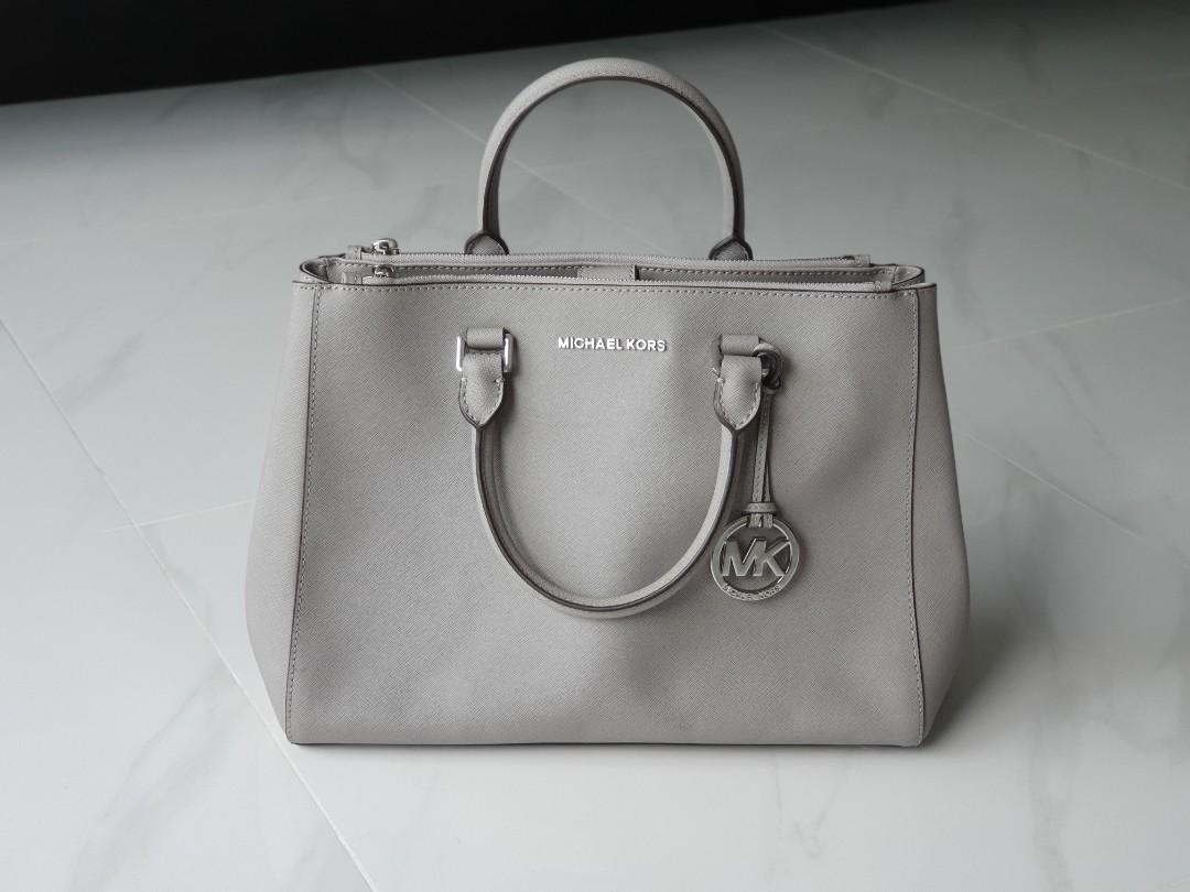 Michael Kors 'sutton' Small Saffiano Leather Satchel in Gray