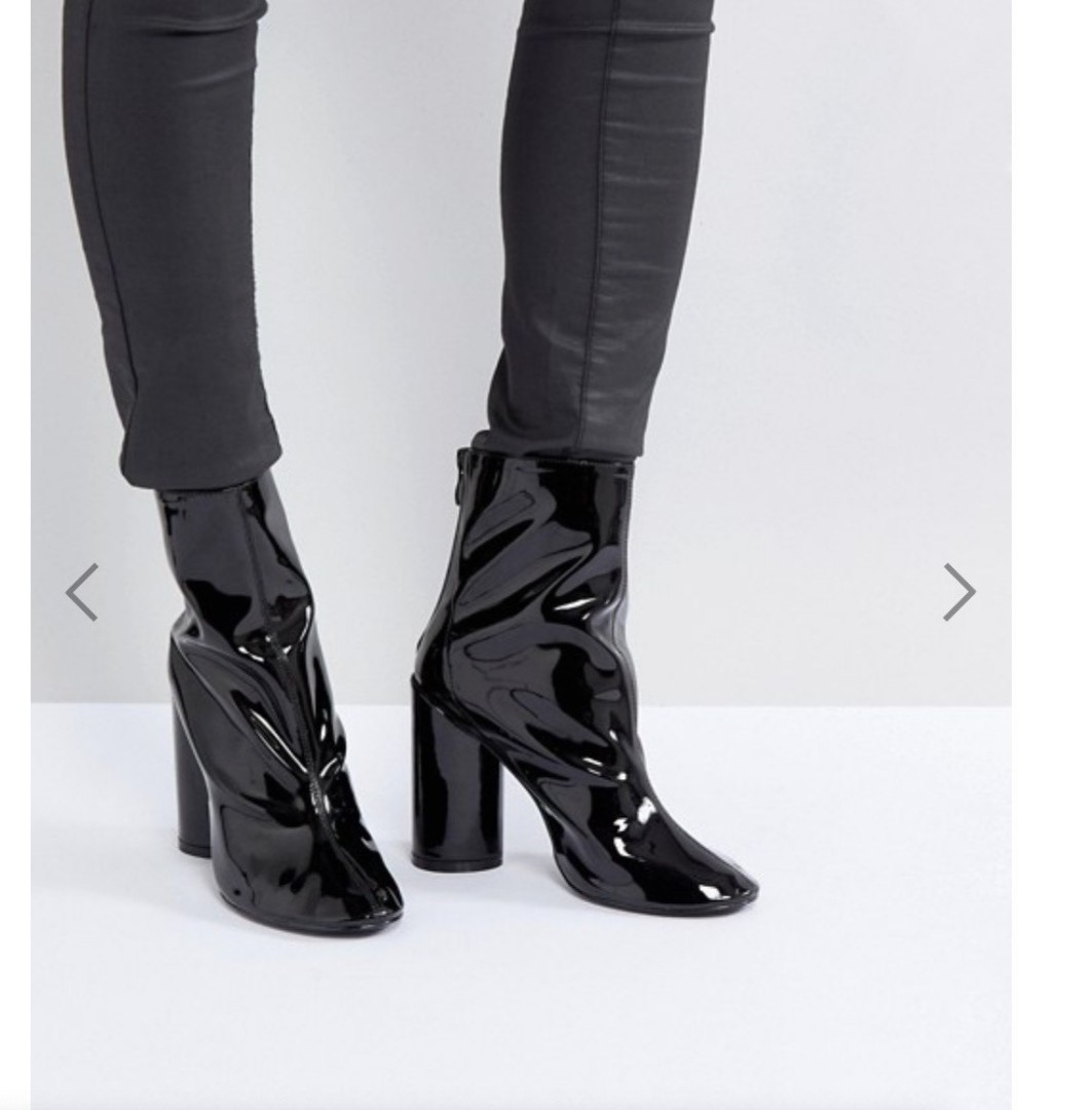 Public desire black outlet patent boots